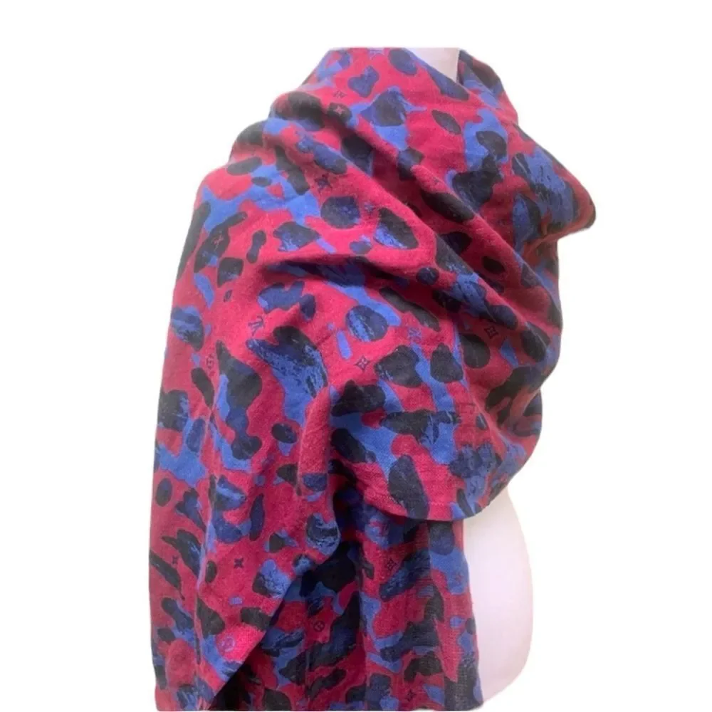 Louis Vuitton Stephan Sprouse Cashmere Silk Camouflage Scarf Stole Ltd Edition